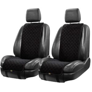 WĄSKIE CZARNE (Z CZERWONYMI PRZESZYCIAMI) POKROWCE NA PRZEDNIE SIEDZENIA